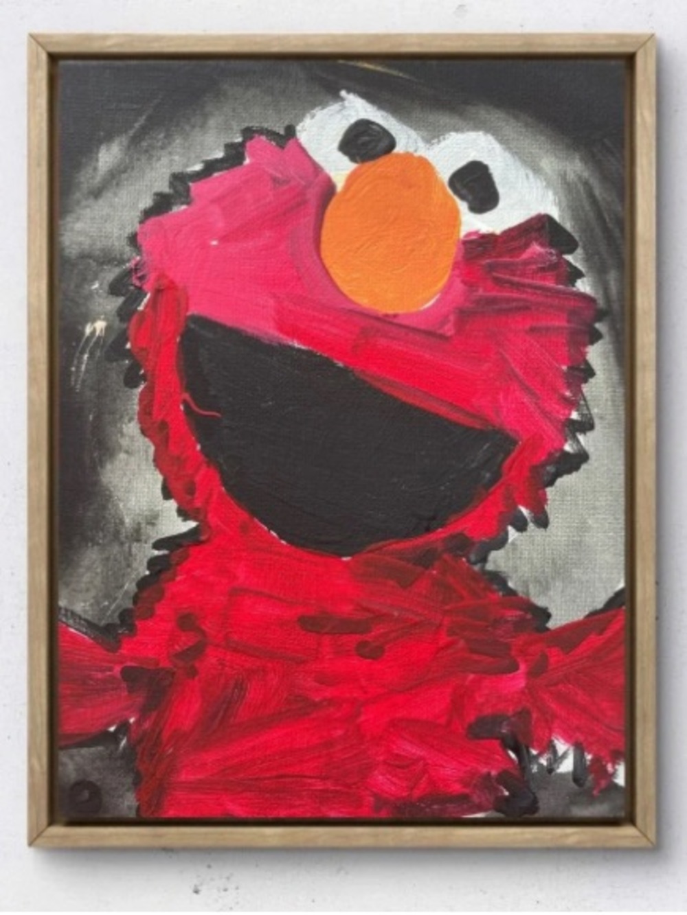 OMAN Original Elmo Acrylic Painting on Canvas 8x10 Sesame Street Pop Art
